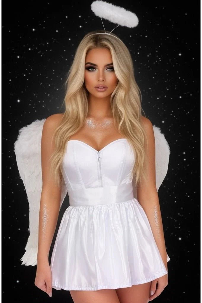 Lavish 4 PC Sexy Angel Corset Costume