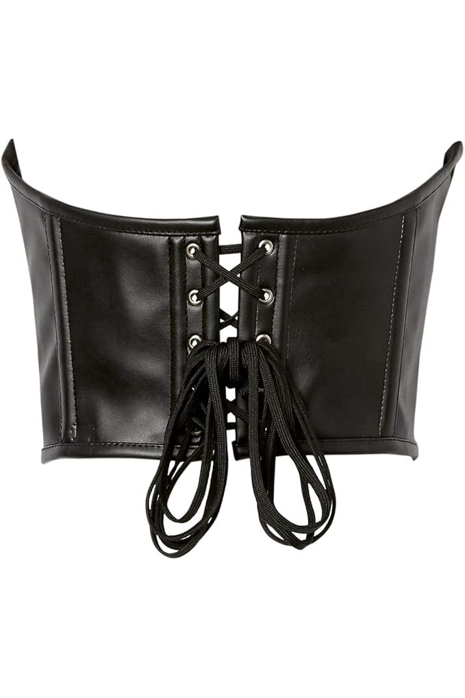 Lavish Black Faux Leather Underwire Cincher Corset - Daisy Corsets