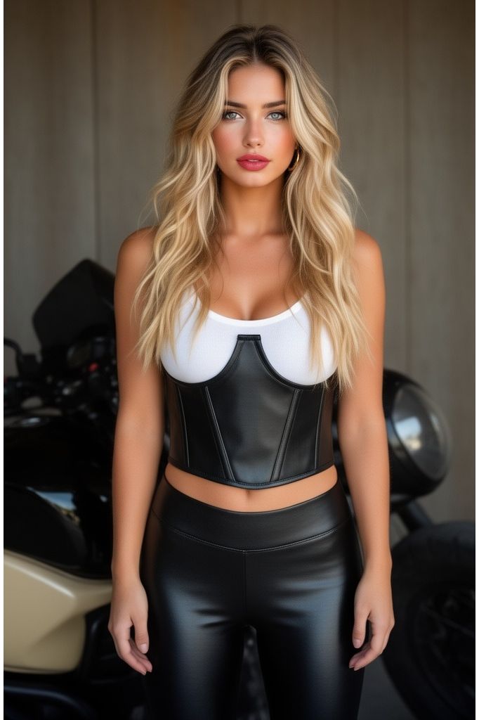 Lavish Black Faux Leather Underwire Cincher Corset - Daisy Corsets