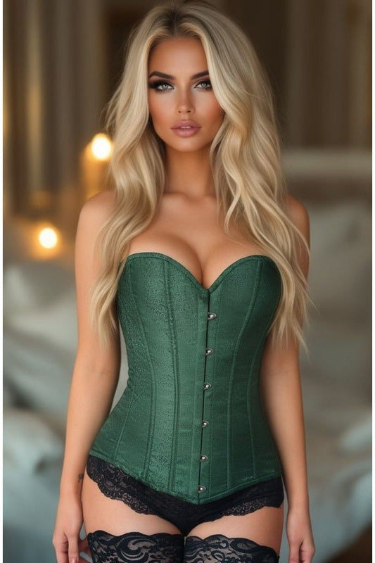 Lavish Dark Green Brocade Corset