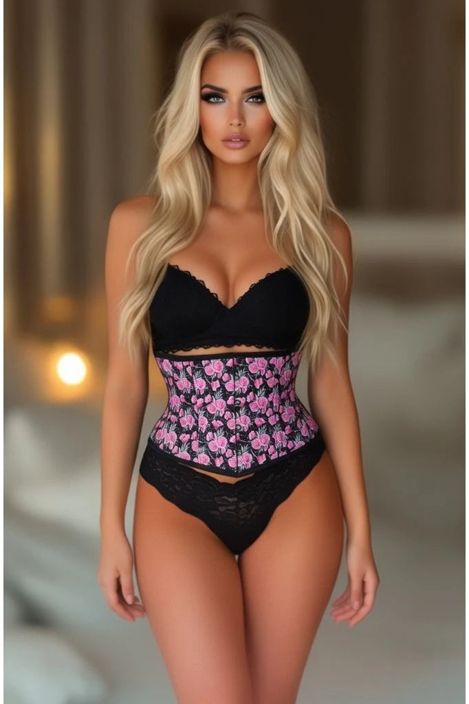 Lavish Floral Print Mini Waist Cincher