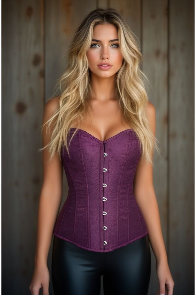 Lavish Plum Brocade Corset - Daisy Corsets