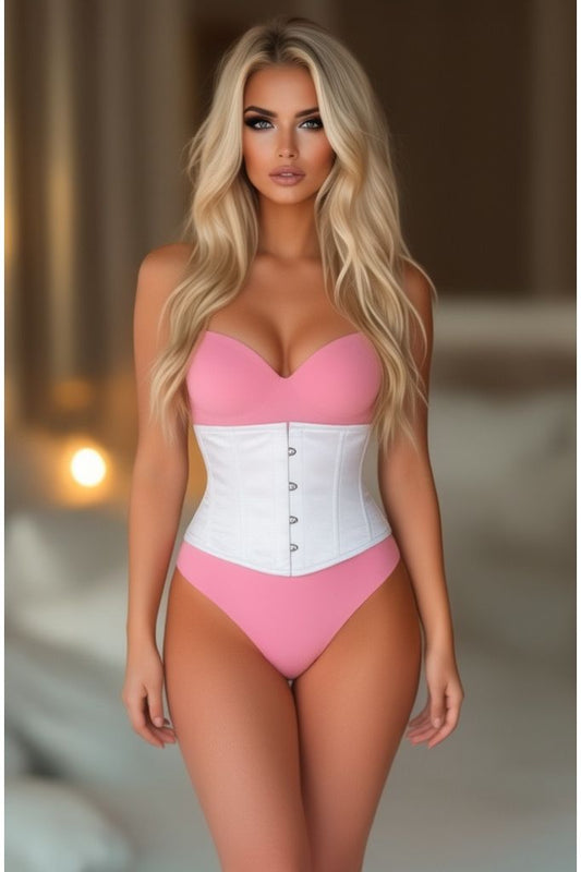 Lavish White Satin Mini Cincher