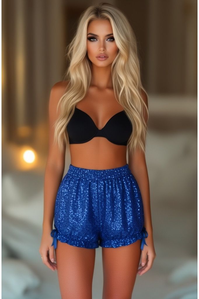 LIMITED EDITION Royal Blue Sequin Bloomers - Daisy Corsets