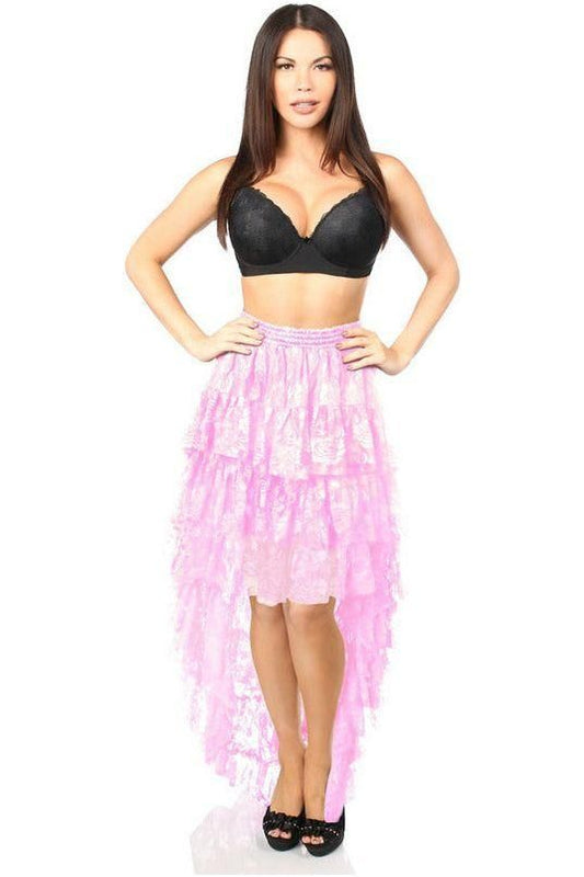 LIMITED EDITION Lt Pink High Low Lace Skirt