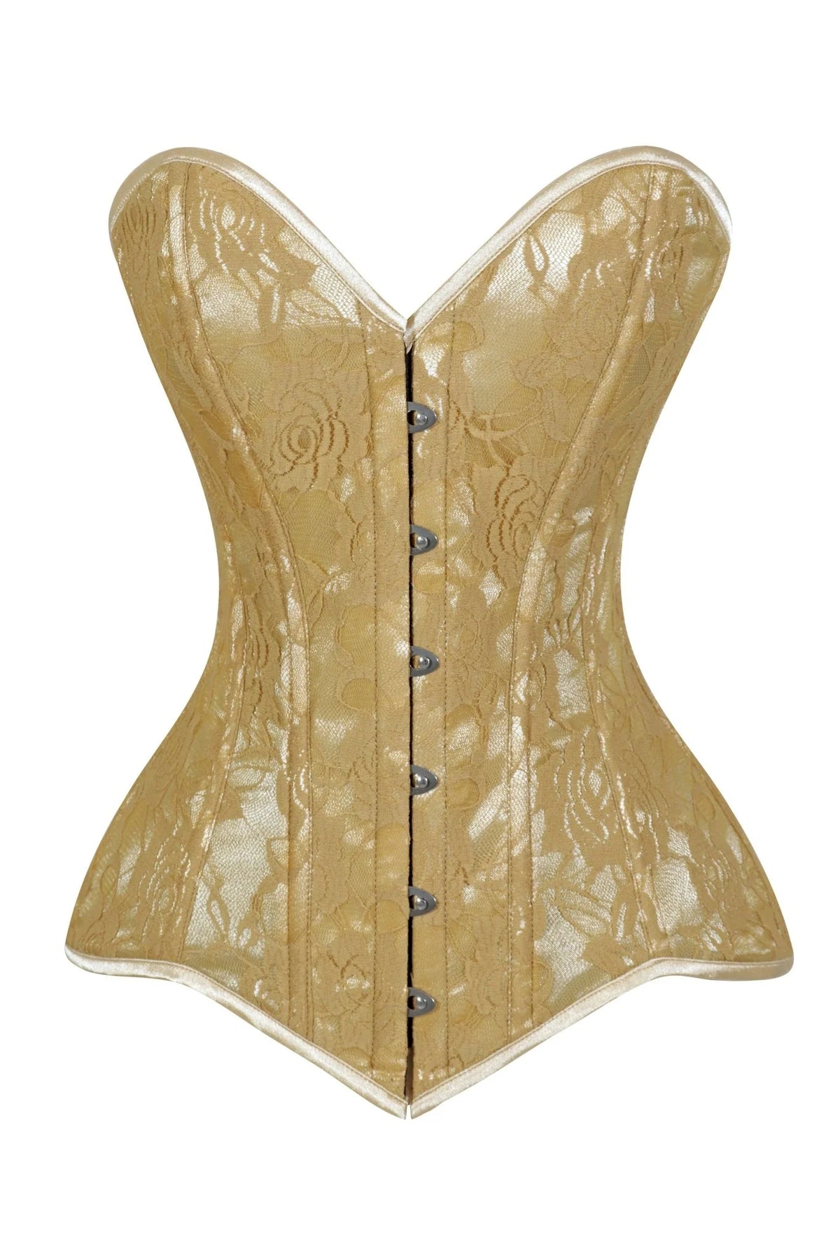 Lace Overbust Corset Sweetheart Neckline Busk Closure
