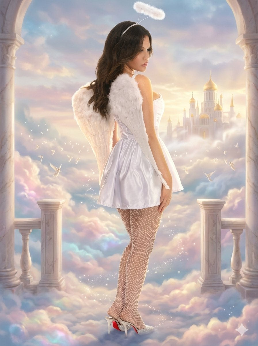 Lavish 4 PC Sexy Angel Corset Costume