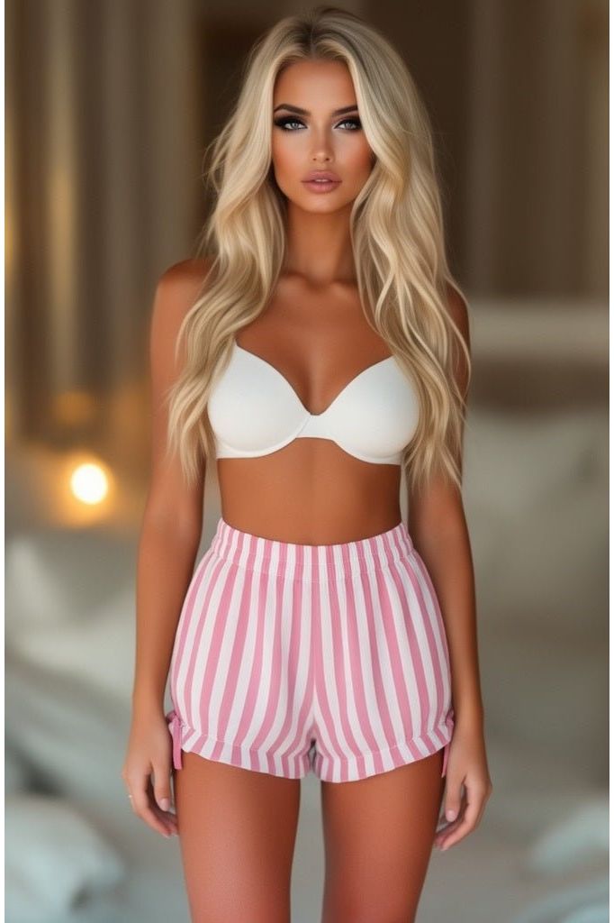 Pink/White Striped Bloomers - Daisy Corsets