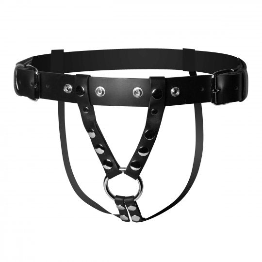 Double Penetration Premium Leather Dildo Harness