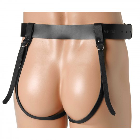 Double Penetration Premium Leather Dildo Harness