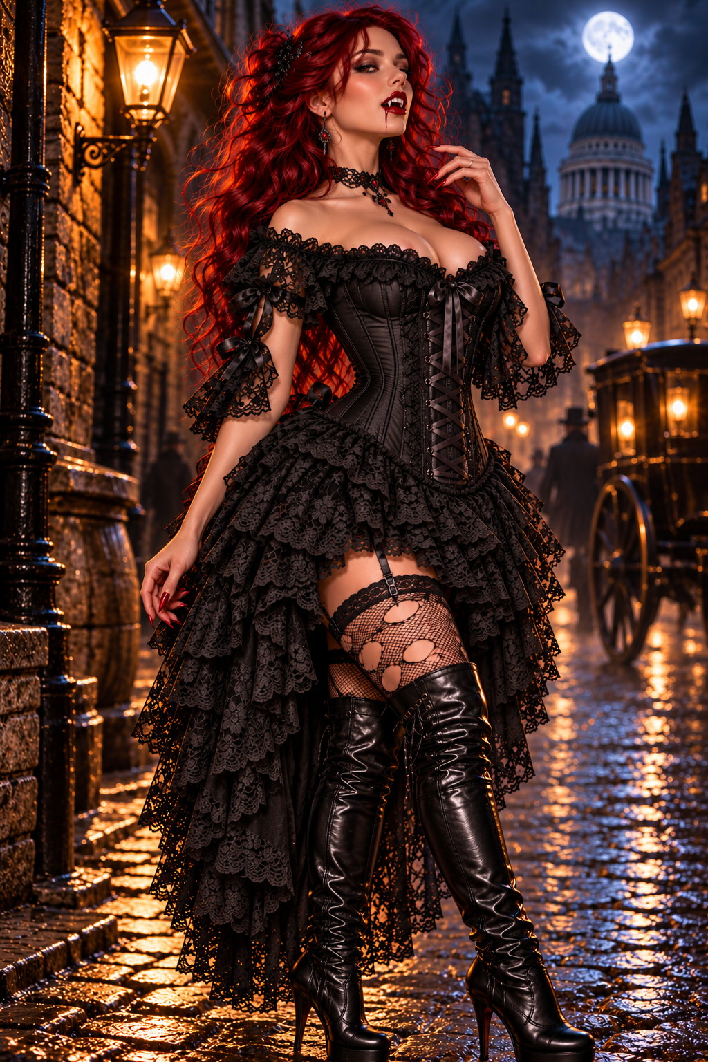 LIMITED EDITION Strapless Black Lace Victorian Vampire Corset Dress