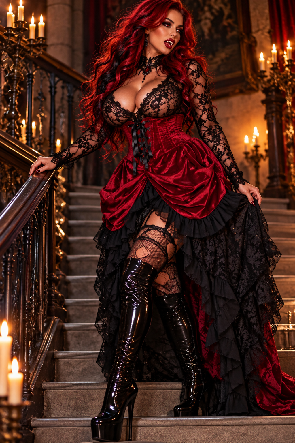Victorian Bustle Underbust Vampire Corset Dress
