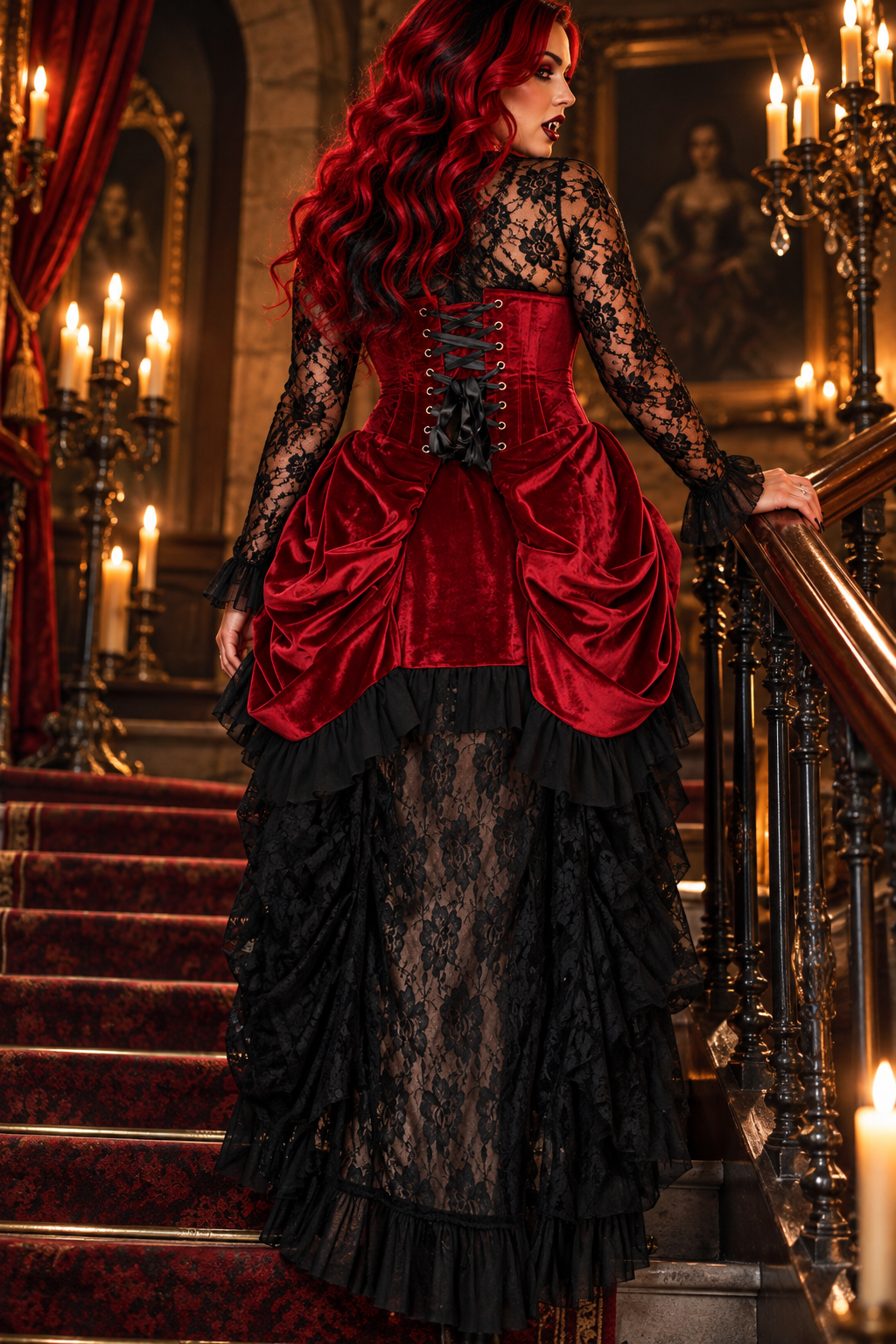 Victorian Bustle Underbust Vampire Corset Dress