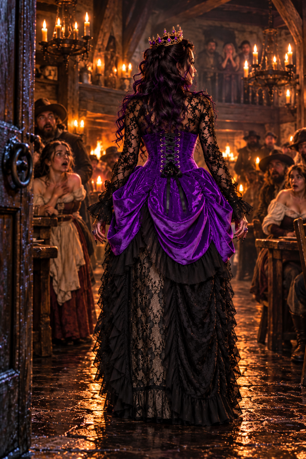 Velvet Victorian Bustle Underbust Vampire Corset Dress