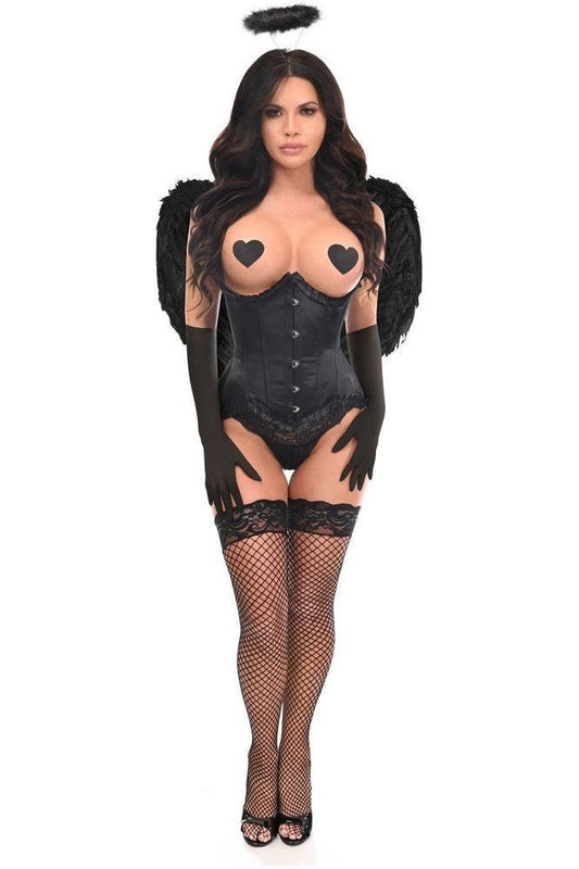 Top Drawer 4 PC Pin-Up Dark Angel Corset Costume