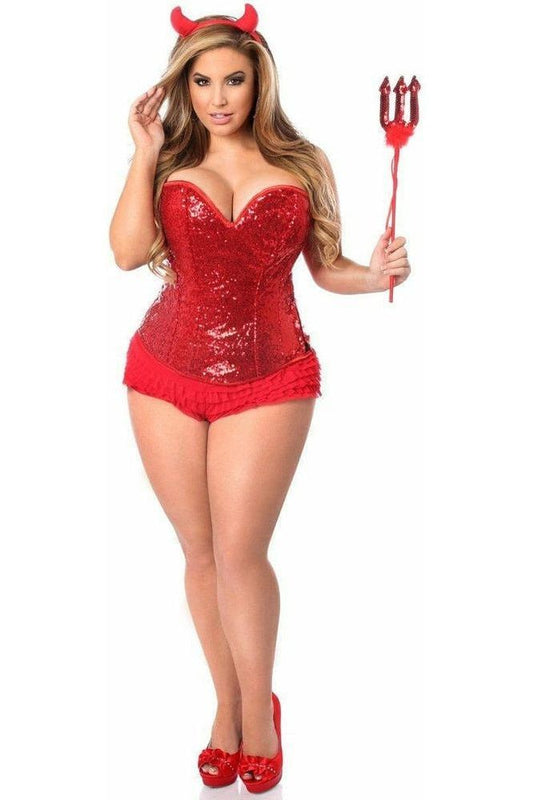 Top Drawer 4 PC Sequin Devil Corset Costume