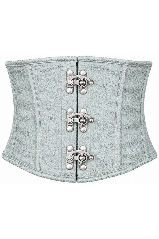 Top Drawer Mint Green Brocade Steel Boned Mini Cincher w/Clasps
