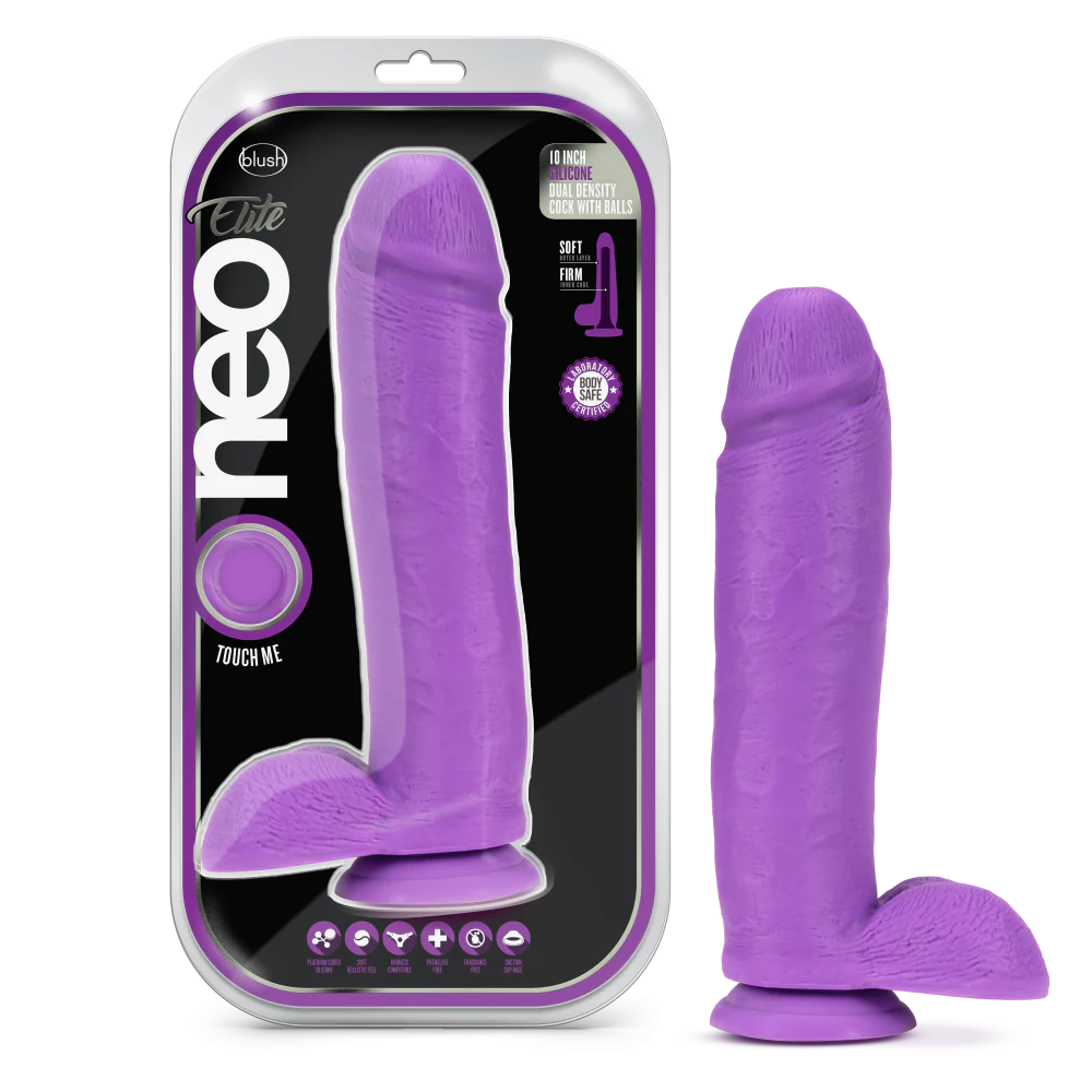 10 inch Silicone Dual Density Cock with Balls