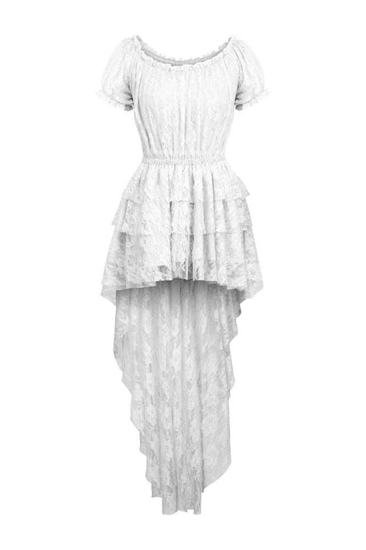White High Low Lace Dress