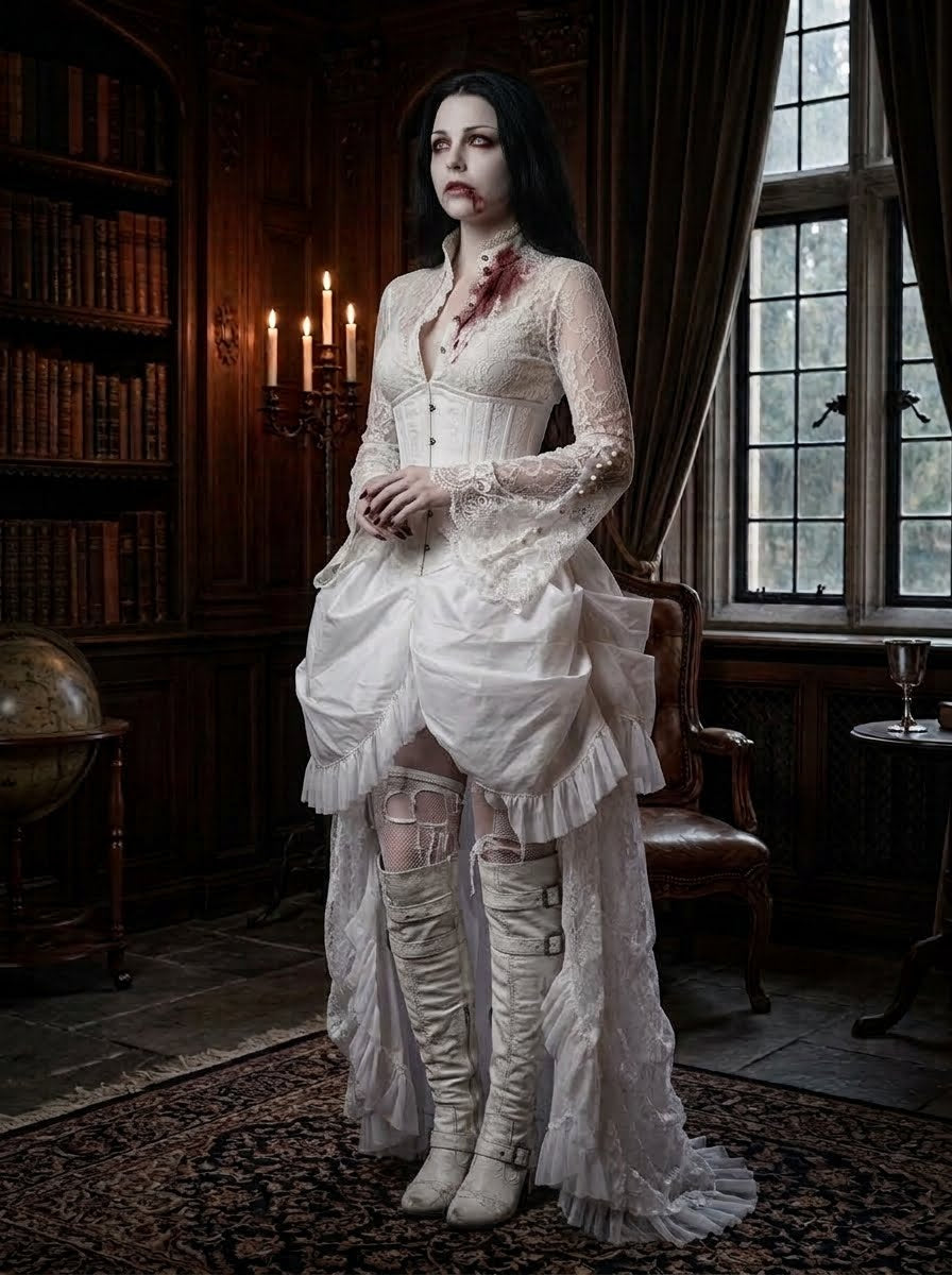 LIMITED EDITION Victorian Bustle Underbust Vampire Corset Dress