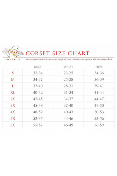 Top Drawer Rainbow Print Double Steel Boned Curvy Cut Underbust Corset in Size S, M, L, XL, 2X, 3X, 4X, 5X, or 6X