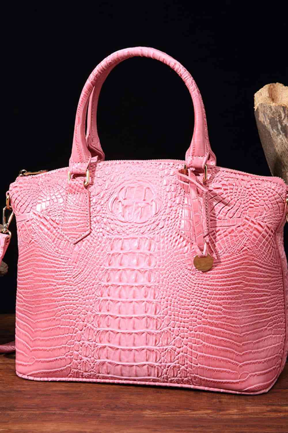 PU Leather Handbag in 12 Color Choices Carnation Pink One Size