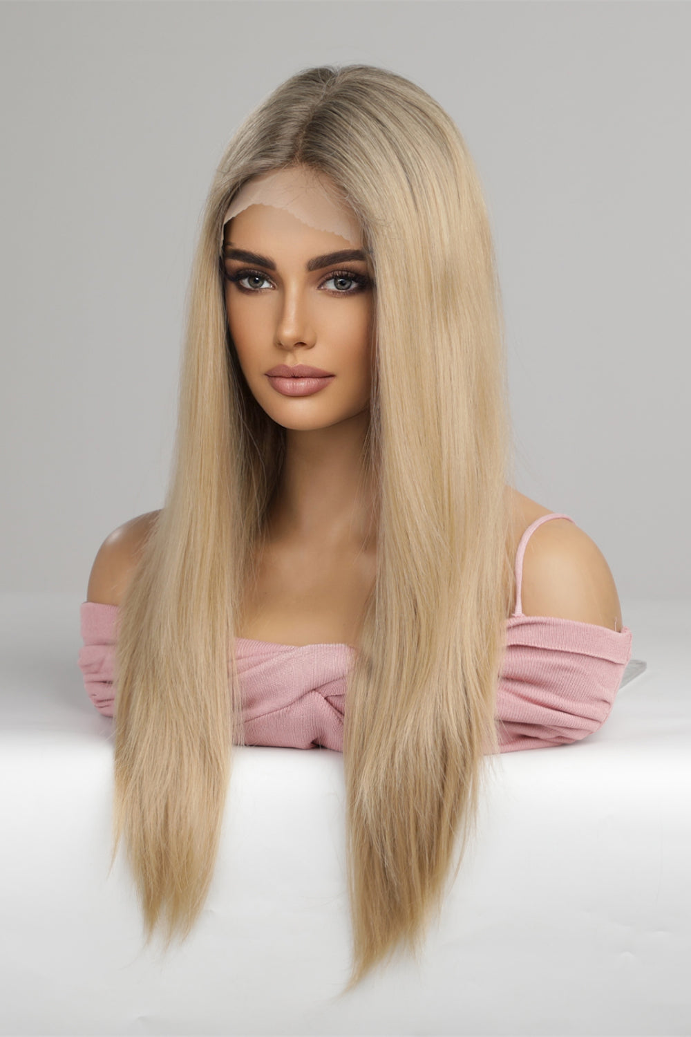 Lace Front Wigs Synthetic Long Straight 24'' 150% Density