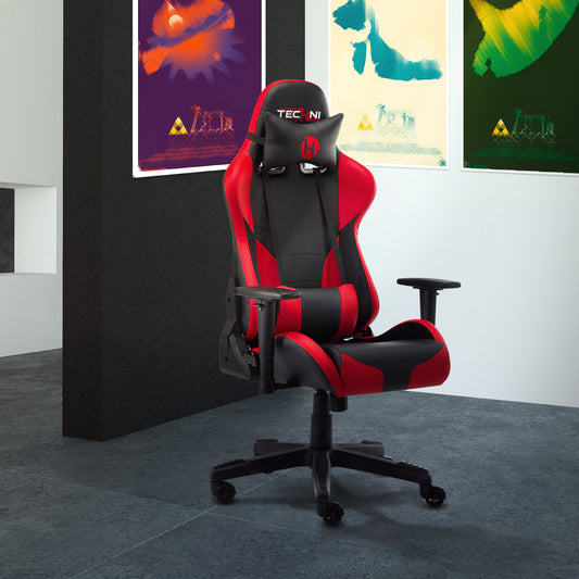 Techni Sport TS-90 Office-PC Gaming Chair, Red and Black PU Leather