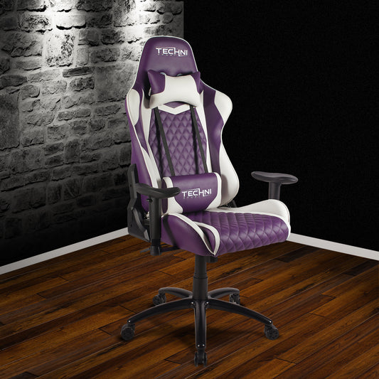 Techni Sport TS-52 Ergonomic High Back Racer Style PC Gaming Chair, Purple PU Leather