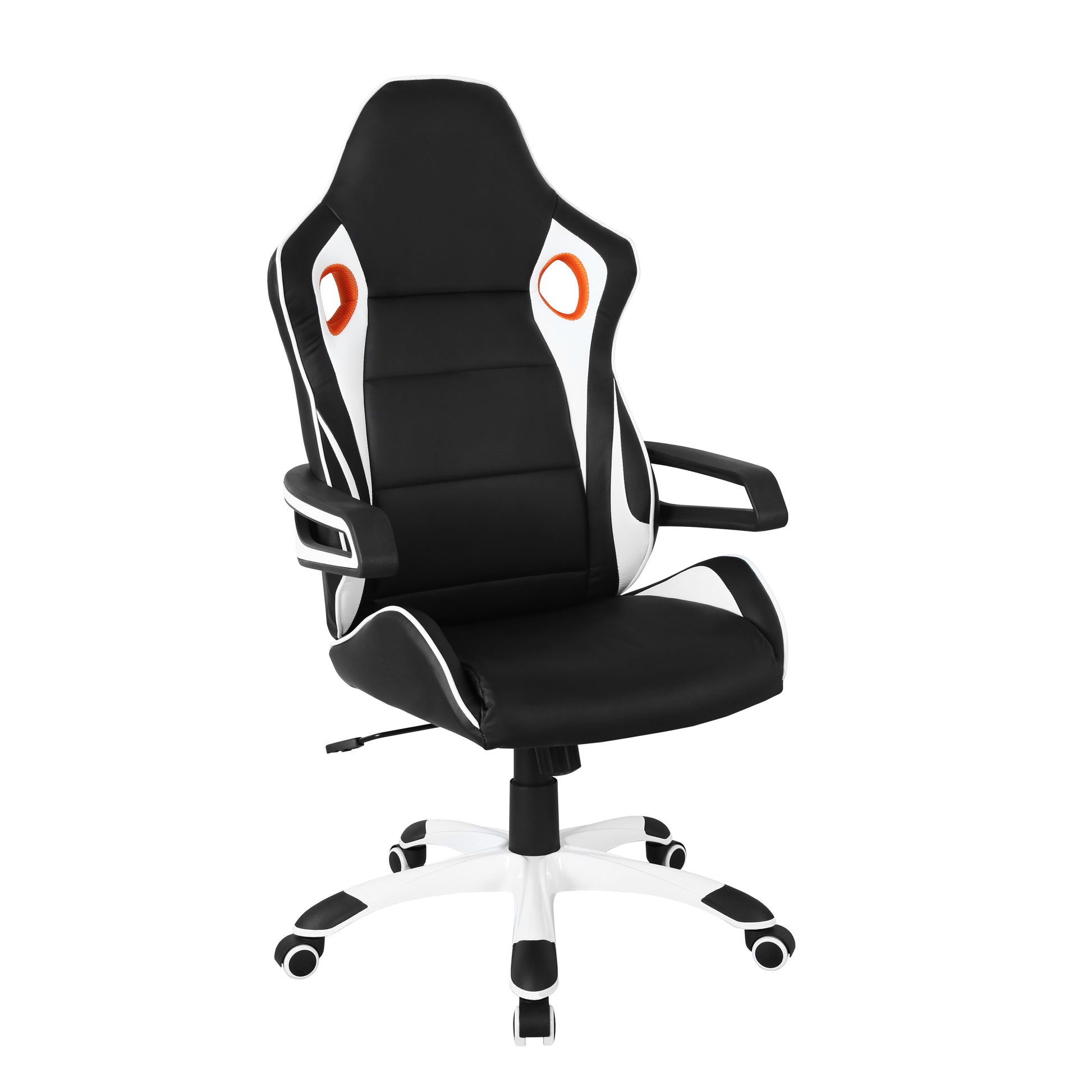 Techni Mobili Racing Style Home Office Chair, Black PU Leather