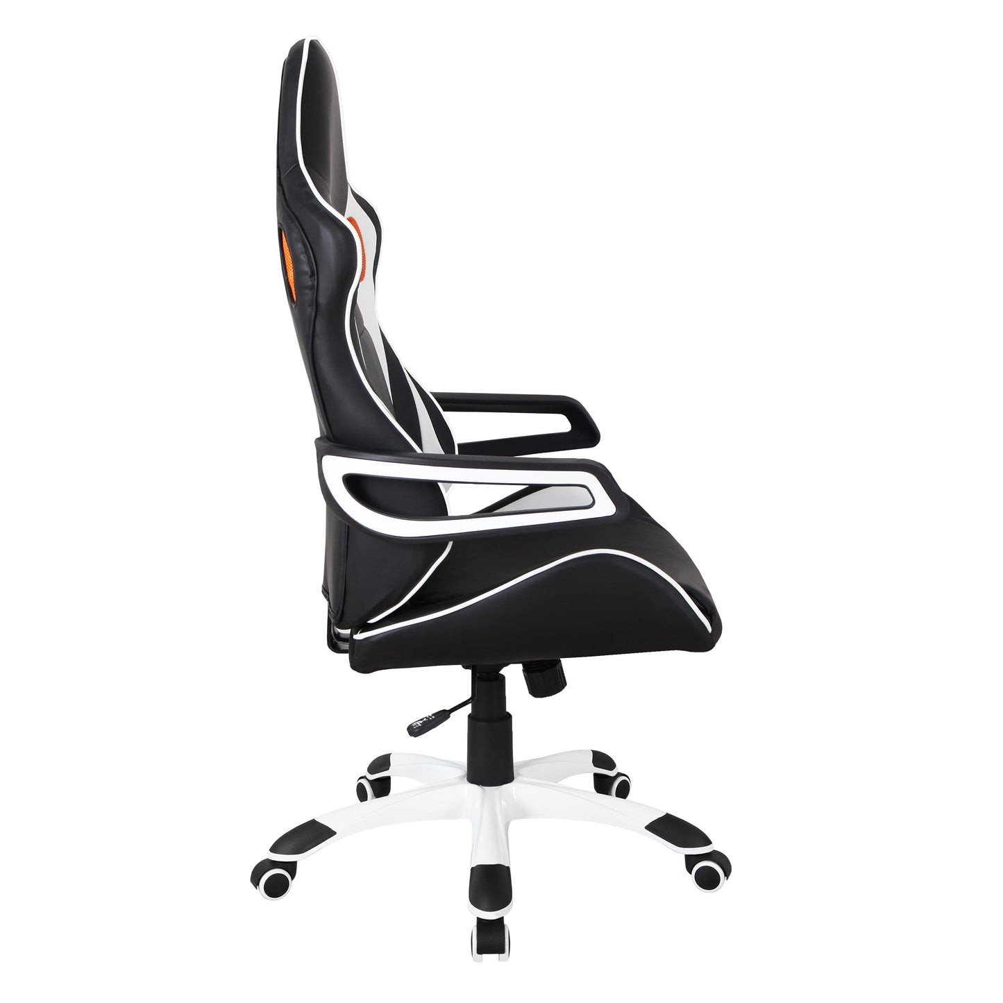 Techni Mobili Racing Style Home Office Chair, Black PU Leather