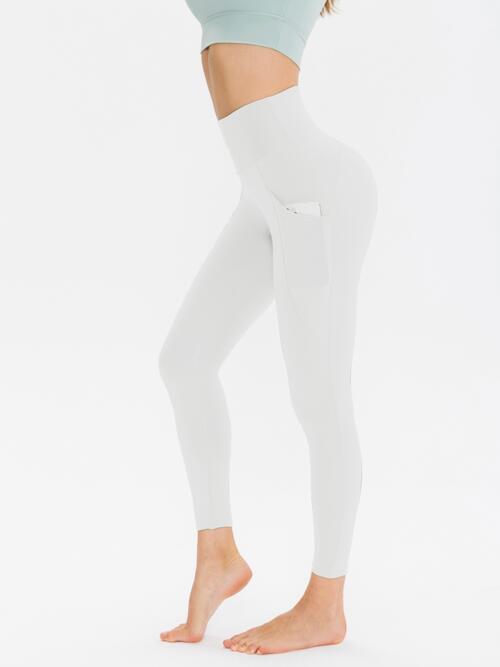 Wide Waistband Sports Leggings White