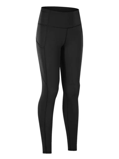 Wide Waistband Sports Leggings Black