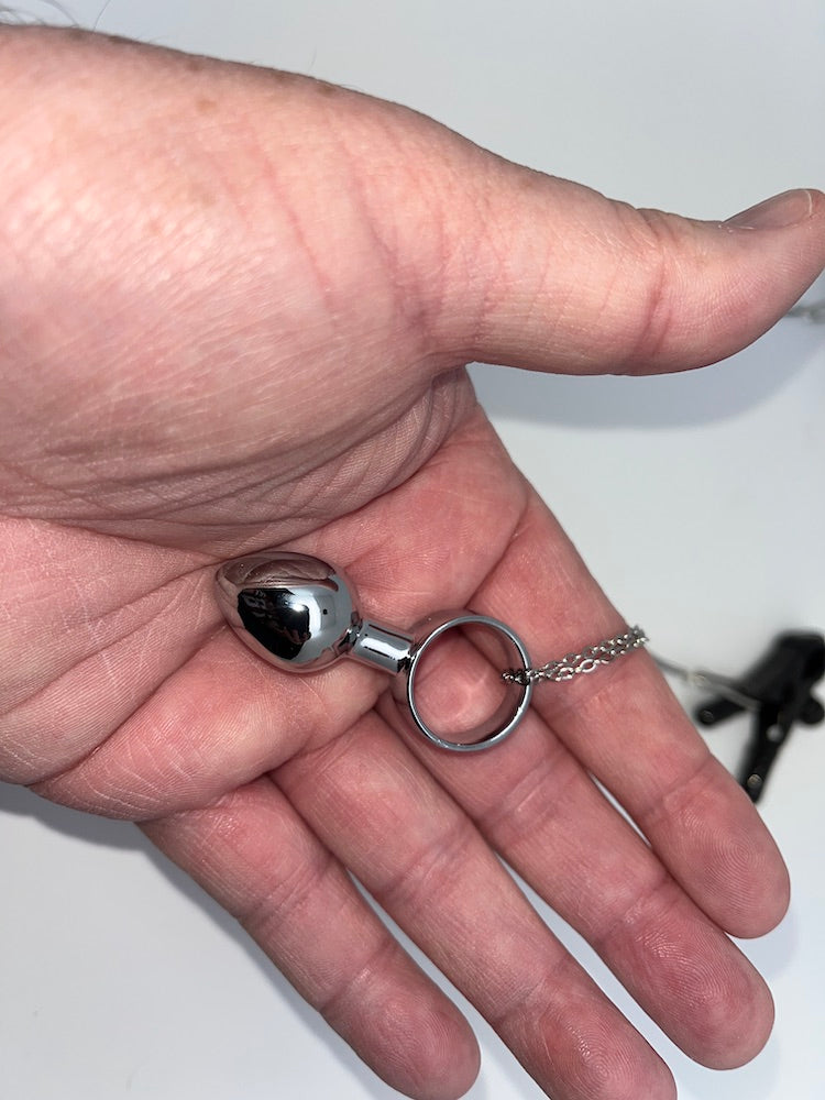 Adjustable Nipple Clamps with Chain and Micro Mini Butt Plugs