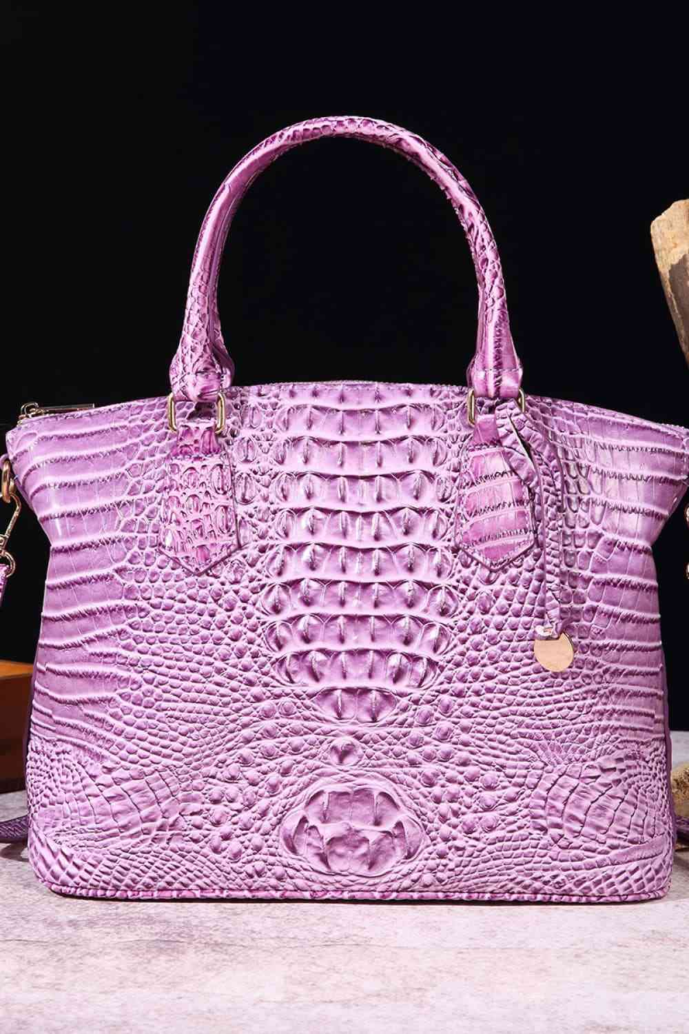 PU Leather Handbag in 12 Color Choices Lilac One Size