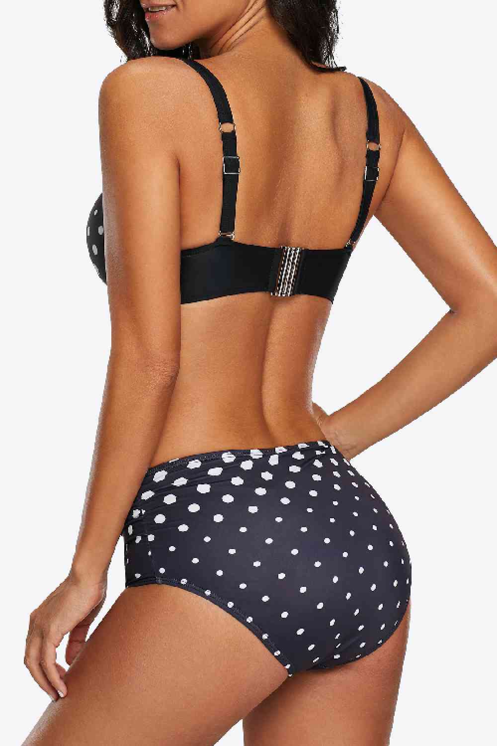 High Waist Polka Dot Bikini in Size M, L, XL, or 2XL