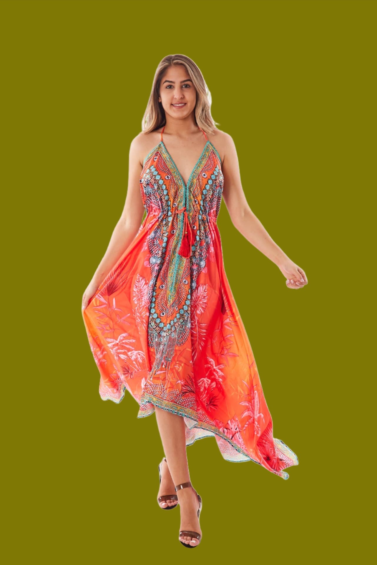 Coral Pink Hawaii Dress by Ranee's in One Size