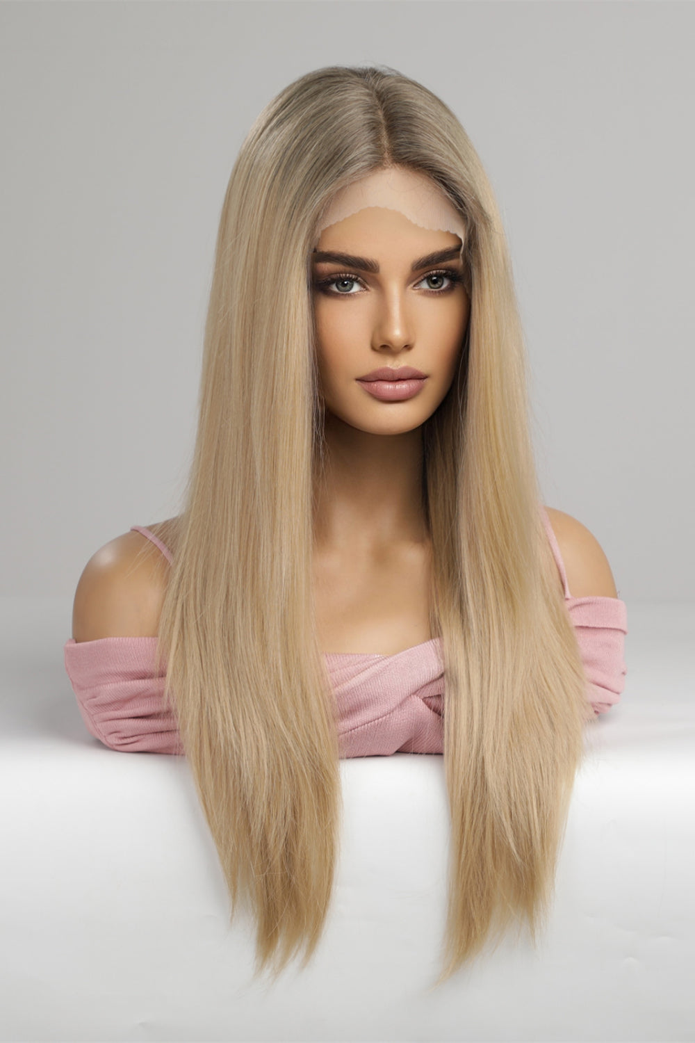 Lace Front Wigs Synthetic Long Straight 24'' 150% Density