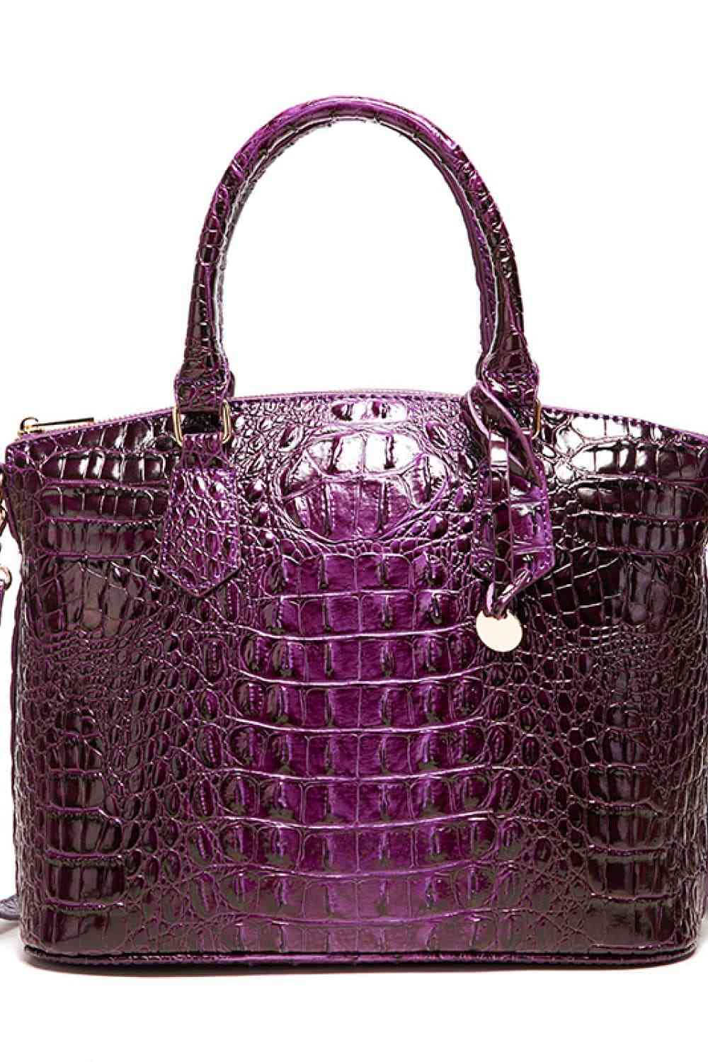 PU Leather Handbag in 12 Color Choices Plum One Size