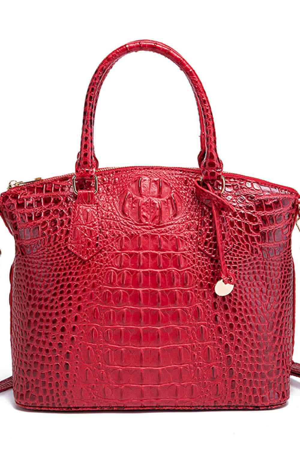 PU Leather Handbag in 12 Color Choices Deep Red One Size