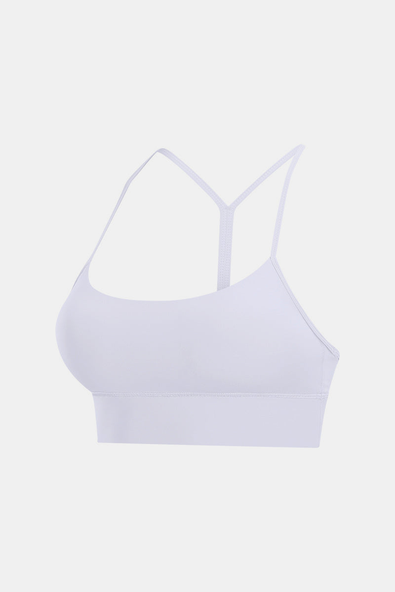 Y Back Yoga Bra Tops in White or Grey in Size 4, 6, 8, 10, or 12