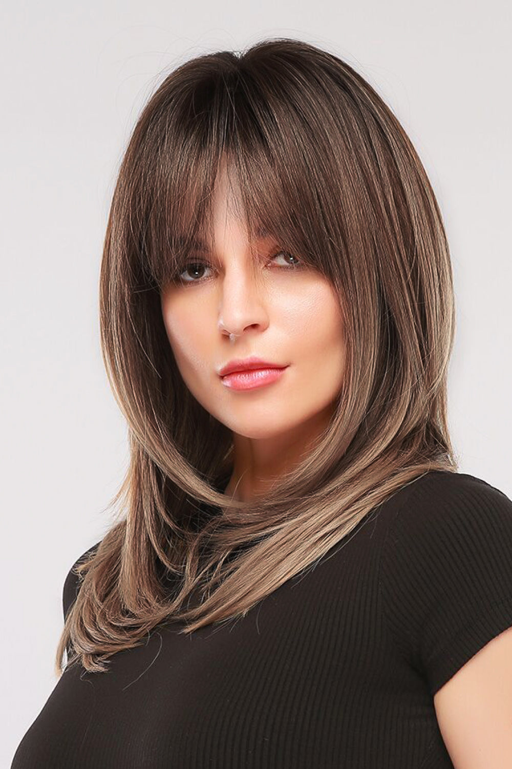 Mid-Length Wave Synthetic Wigs 24'' Brown One Size