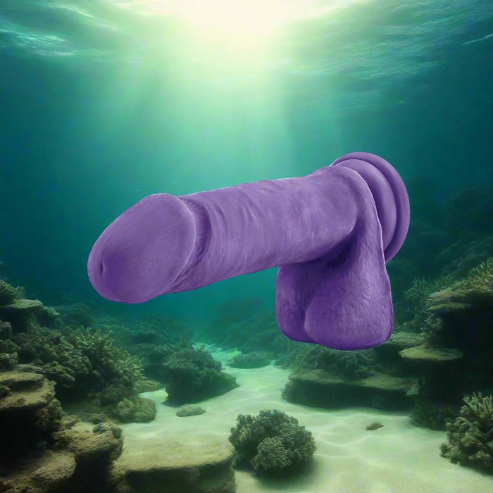 Blush Au Natural Bold Hero 8" Dildo - Purple