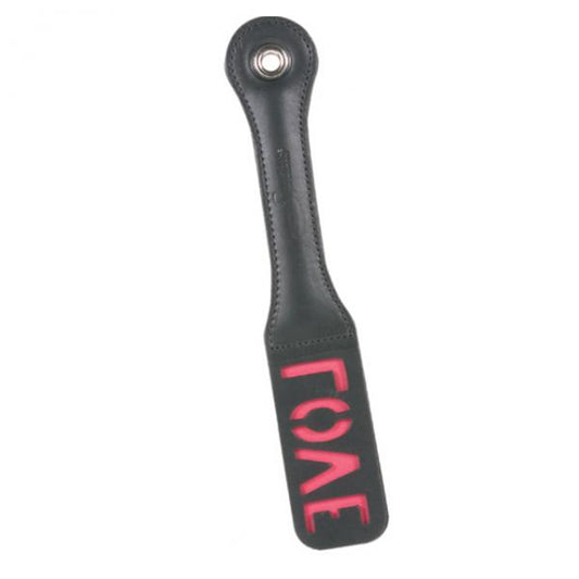 12 Inch Long Leather Love Impression Paddle