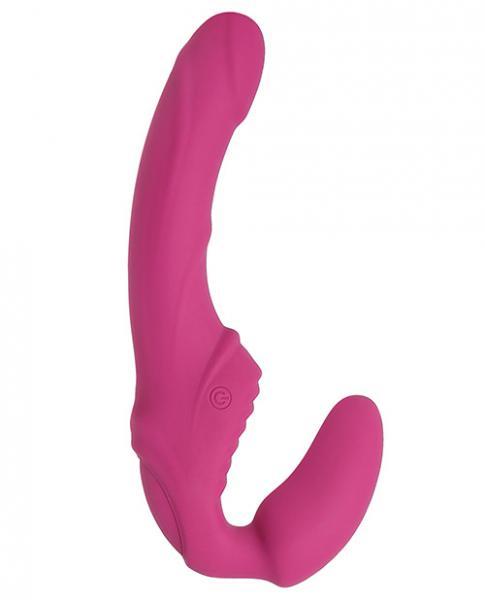 Adam and Eve's Vibrating Strapless Strap On Dual Motors 9 Function Usb Rechargeable Cord