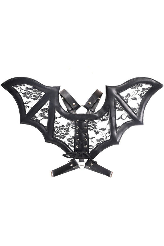 Faux Leather and Lace Bat Wing Harness in 4 Color Choices