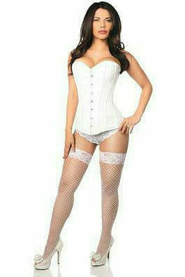 Lavish White Brocade Corset by Daisy Corsets in Size S, M, L, XL, 2X, 3X, 4X, 5X, or 6X