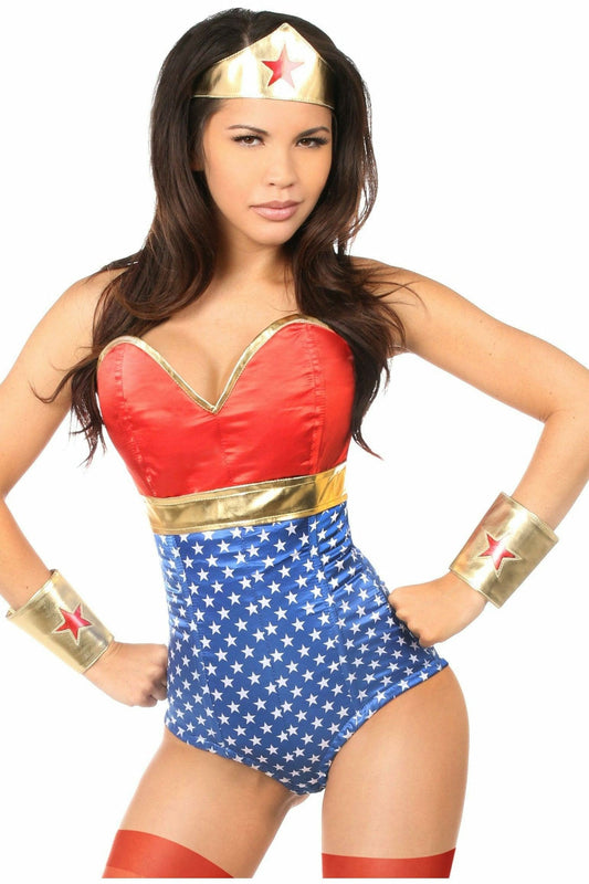 Lavish 3 PC Sexy Wonder Woman Costume in Size S, M, L, XL, 2X, 3X, 4X, 5X, or 6X