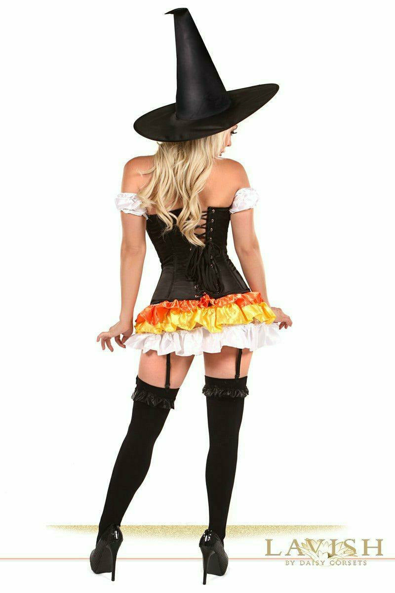 Lavish 4 Piece Witch Corset Costume in Size S, M, or L