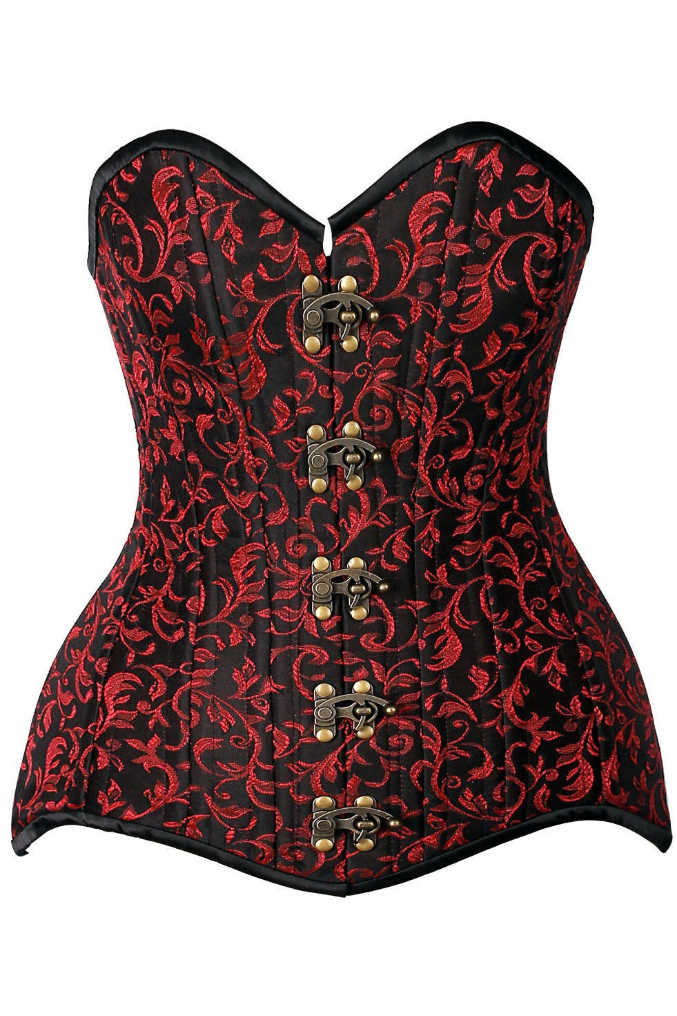 Top Drawer Curvy Brocade Double Steel Boned Overbust Corset in Size XS, S, M, L, XL, 2X, 3X, 4X, 5X, or 6X